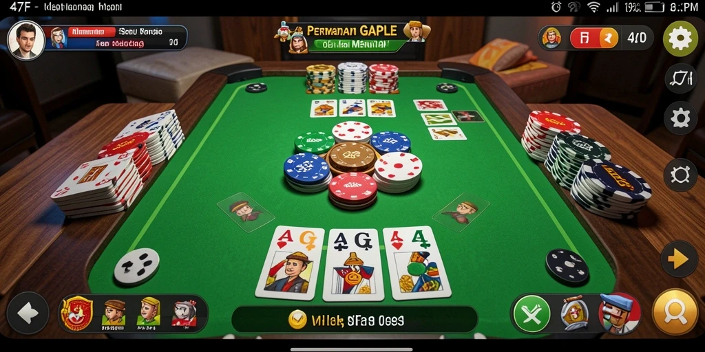 Tampilan gameplay seru dari 47F di aplikasi Gaple.