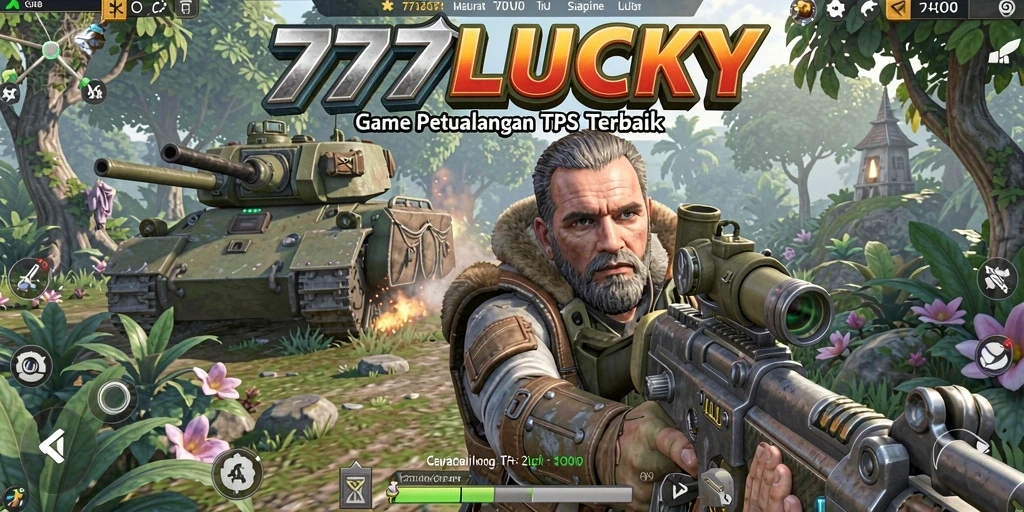Screenshot gameplay 777LUCKY dengan aksi petualangan TPS yang mendebarkan.