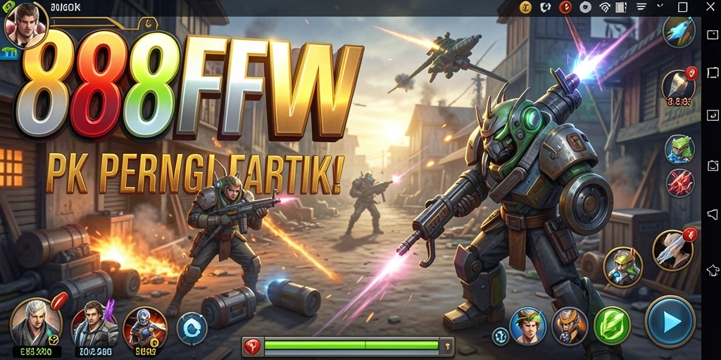 Tangkapan layar menunjukkan aksi pertempuran strategis dalam 888FW.