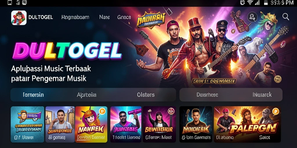 Tampilan DULTOGEL dengan berbagai pilihan musik yang menarik.