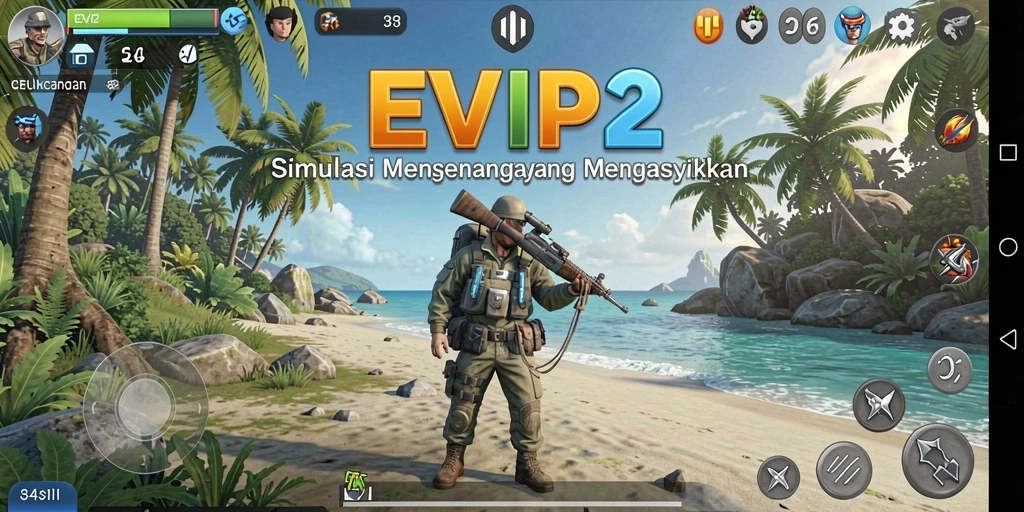 Tampilan gameplay menarik dari EVIP2 dengan elemen simulasi yang dinamis.