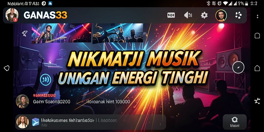 Screenshot GANAS33 menampilkan gameplay interaktif yang penuh semangat dan musik.