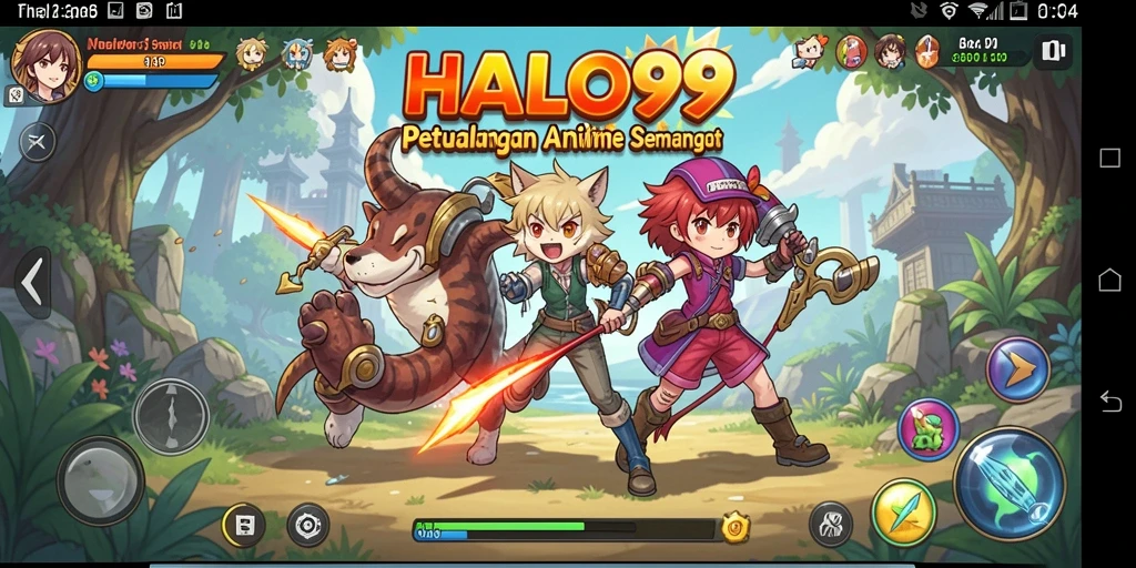 Gameplay seru dengan karakter anime keren yang beraksi.
