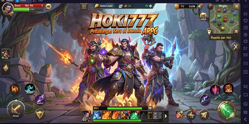 Tampilan gameplay seru dari HOKI777 saat bertarung melawan monster.