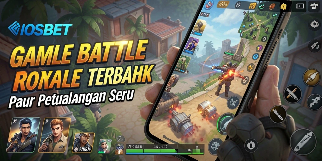 Screenshot utama IOSBET menampilkan aksi mendebarkan dalam pertempuran Battle Royale.