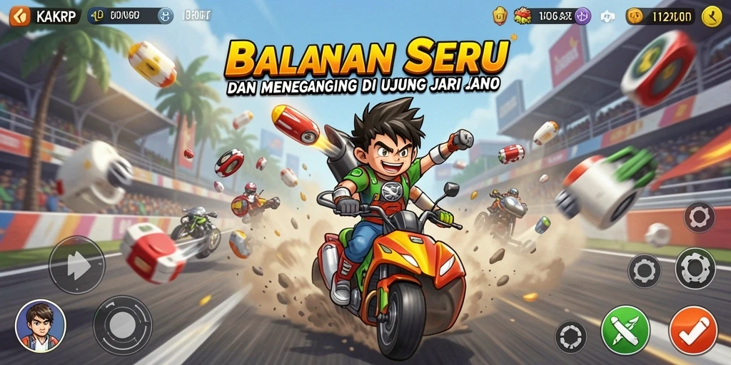 Screenshot KAKRP menampilkan aksi balapan mendebarkan dan grafis memukau.