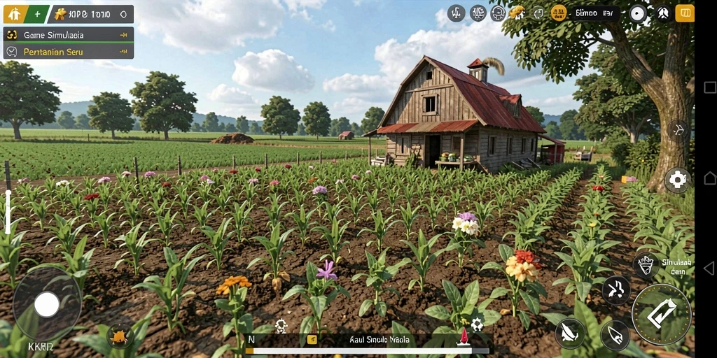 Tampilan gameplay seru dalam KKRP dengan ladang yang rimbun.