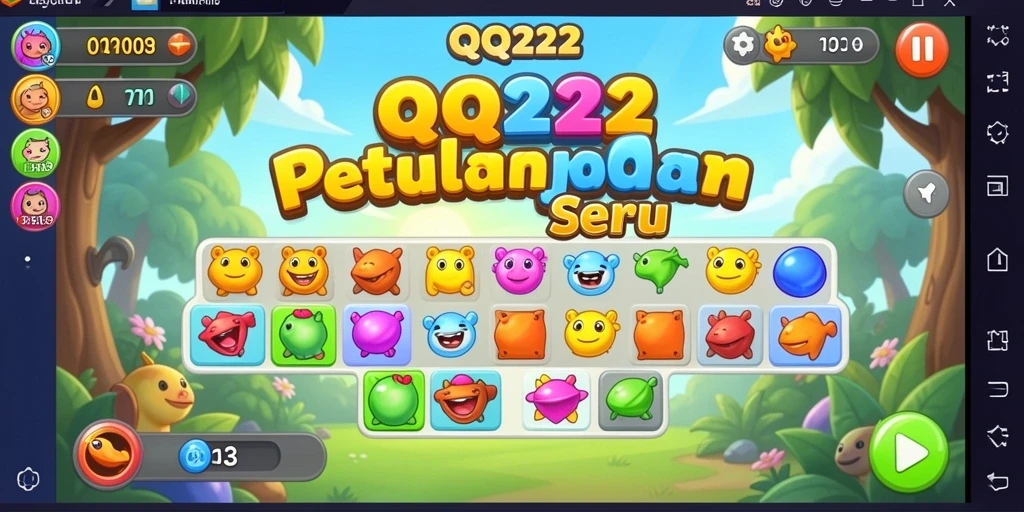 Tampilan gameplay seru dalam QQ222 yang penuh warna.