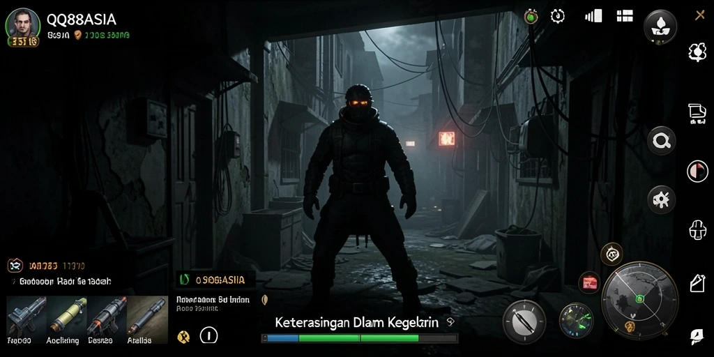 Screenshot gameplay dari QQ88ASIA yang menyeramkan dan penuh ketegangan.