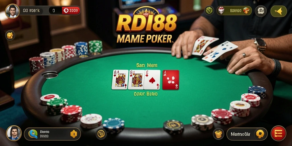 Tampilan gameplay menarik dari RDI88 yang menyajikan pengalaman poker seru.