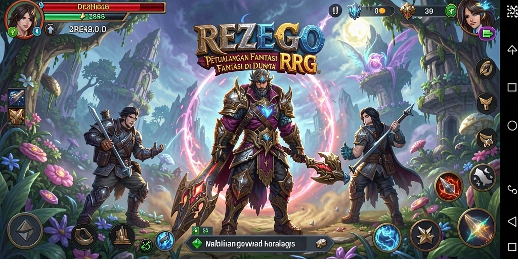 Tampilan aksi epik dalam gameplay REZEGO yang mengasyikkan.