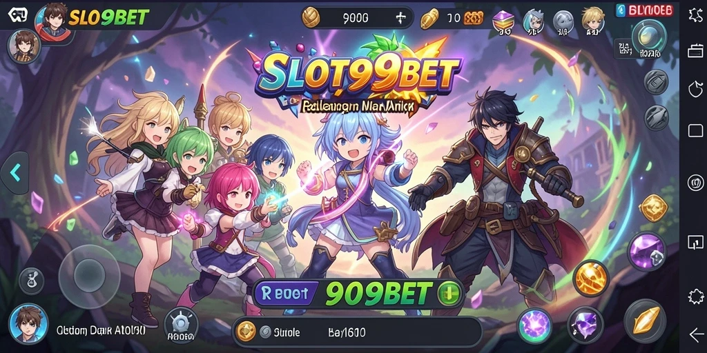 Tampilan menawan dari gameplay SLOT99BET yang penuh karakter anime.