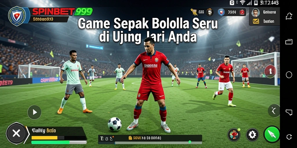 Screenshot gameplay SPINBET99 dengan aksi sepak bola mendebarkan.