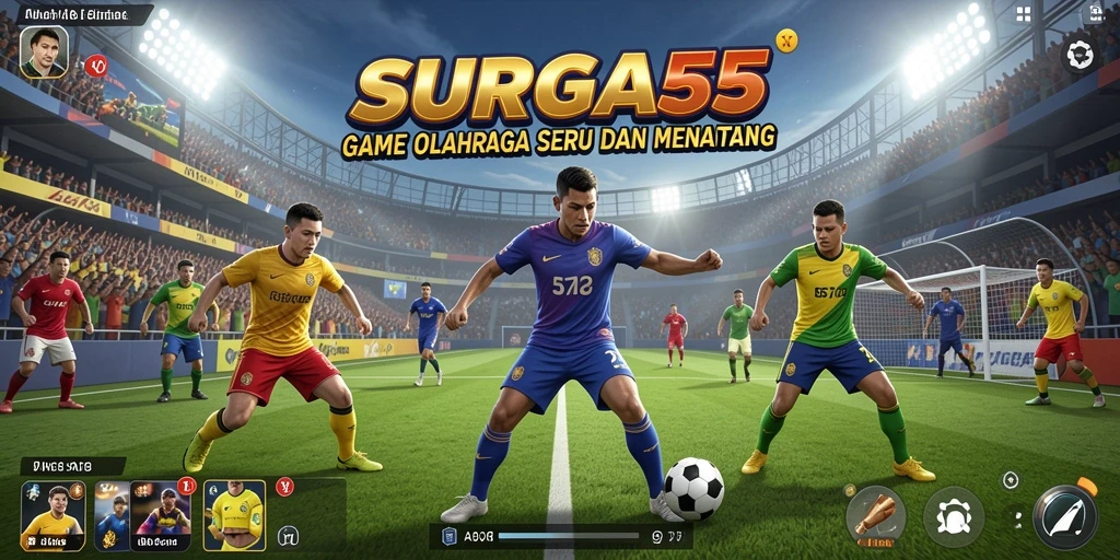 Tangkapan layar gameplay <strong>SURGA55</strong> menunjukkan pertandingan olahraga yang mendebarkan.