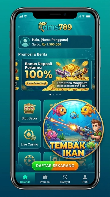 Tampilan utama aplikasi ams789 yang mudah dinavigasi.